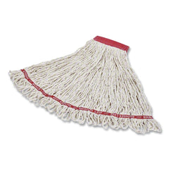 Rubbermaid Commercial Web Foot Cotton/Synthetic 1 in. Headband Shrinkless Looped-End Wet Mop Head - Large, White