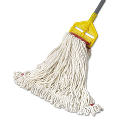 Rubbermaid Commercial Web Foot Shrinkless Large Cotton/Synthetic Wet Mop Head with 5 in. Headband - White (6/Carton)