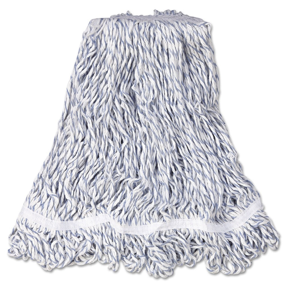 Rubbermaid Commercial FGA41206WH00 Web Foot Cotton/Synthetic Medium Finish Mop Head with 1 in. White Headband - White (6/Carton)