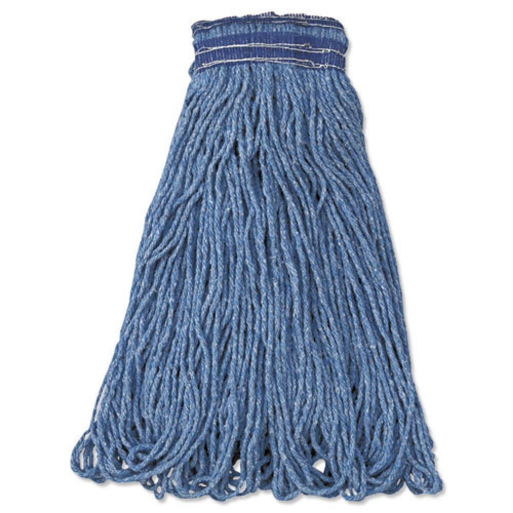 Rubbermaid Commercial 24 oz. Universal Headband Cotton/Synthetic Mop Head - Blue (12/Carton)