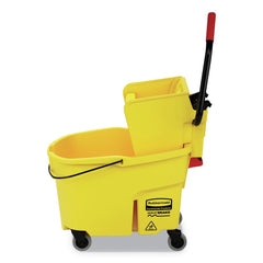 Rubbermaid Commercial FG618688YEL 44 qt. WaveBrake 2.0 Side-Press Plastic Bucket/Wringer Combos - Yellow