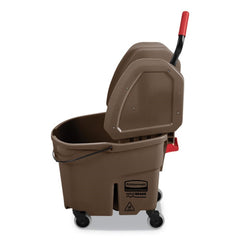 Rubbermaid Commercial 35 qt. WaveBrake 2.0 Down-Press Plastic Bucket/Wringer Combos - Brown