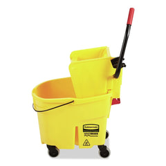 Rubbermaid Commercial 35 qt. WaveBrake 2.0 Side-Press Plastic Bucket/Wringer Combos - Yellow