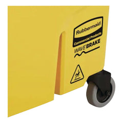 Rubbermaid Commercial FG759088YEL 35 qt. WaveBrake Plastic Down-Press Institution Bucket and Wringer Combos - Yellow