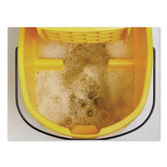 Rubbermaid Commercial FG759088YEL 35 qt. WaveBrake Plastic Down-Press Institution Bucket and Wringer Combos - Yellow