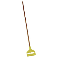 Rubbermaid Commercial 54 in. Invader Wood Side-Gate Wet-Mop Handle - Natural/Yellow