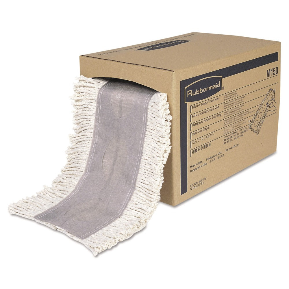 Rubbermaid Commercial 5 in. x 40 ft. Cotton Cut To Length Dust Mops - White - 1 Roll