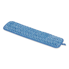 Rubbermaid Commercial 24 in. Long Split Nylon/Polyester Blend Microfiber Wet Room Pads - Blue (12/Carton)