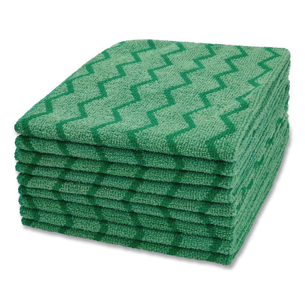 Rubbermaid Commercial 16 in. x 16 in. Microfiber Reusable Cleaning Cloths - Green (12/Carton)