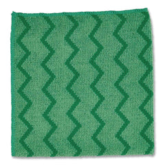 Rubbermaid Commercial 16 in. x 16 in. Microfiber Reusable Cleaning Cloths - Green (12/Carton)