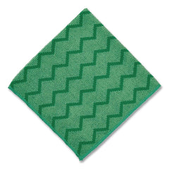 Rubbermaid Commercial 16 in. x 16 in. Microfiber Reusable Cleaning Cloths - Green (12/Carton)