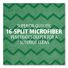 Rubbermaid Commercial 16 in. x 16 in. Microfiber Reusable Cleaning Cloths - Green (12/Carton)