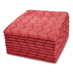 Rubbermaid Commercial HYGEN Microfiber 16 in. x 16 in. Cleaning Cloths - Red (12/Carton)