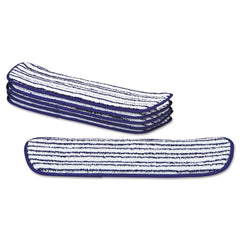 Rubbermaid Commercial 18 in. x 5.5 in. Microfiber Finish Pad - Blue/White (6/Box)