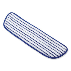 Rubbermaid Commercial 18 in. x 5.5 in. Microfiber Finish Pad - Blue/White (6/Box)