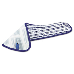 Rubbermaid Commercial 18 in. x 5.5 in. Microfiber Finish Pad - Blue/White (6/Box)