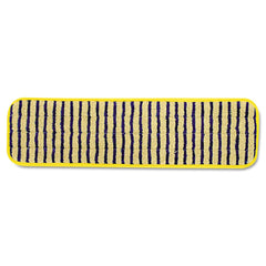 Rubbermaid Commercial FGQ81000YL00 18 in. Vertical Polyprolene Stripes Microfiber Scrubber Pad - Yellow (6/Carton)