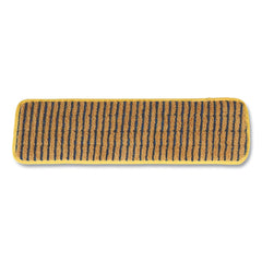 Rubbermaid Commercial FGQ81000YL00 18 in. Vertical Polyprolene Stripes Microfiber Scrubber Pad - Yellow (6/Carton)