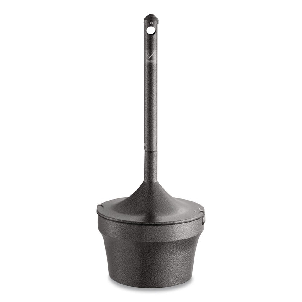 Rubbermaid Commercial 16 in. x 38.75 in. 4.5 gal. Aladdin Round Steel Smokers' Station - Charcoal