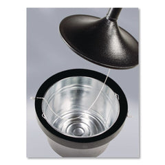 Rubbermaid Commercial 16 in. x 38.75 in. 4.5 gal. Aladdin Round Steel Smokers' Station - Charcoal