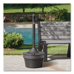 Rubbermaid Commercial 16 in. x 38.75 in. 4.5 gal. Aladdin Round Steel Smokers' Station - Charcoal