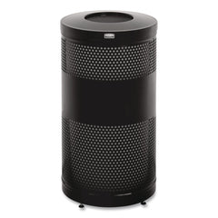 Rubbermaid Commercial 25 gal. Classics Perforated Steel Open Top Receptacle - Black