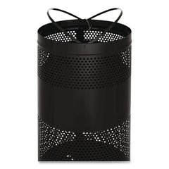 Rubbermaid Commercial 25 gal. Classics Perforated Steel Open Top Receptacle - Black