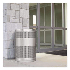 Rubbermaid Commercial 51 gal. Classics Perforated Steel Open Top Receptacle - Black