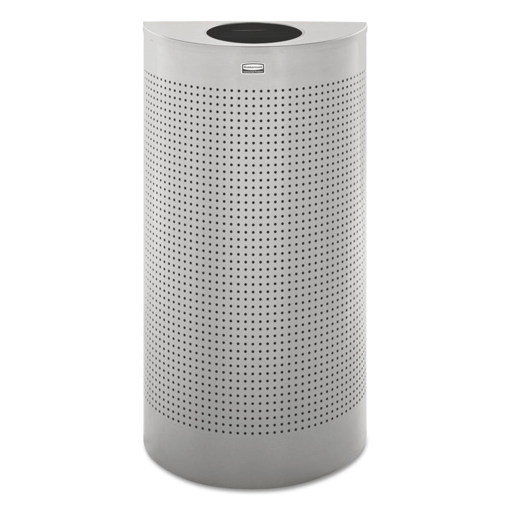 Rubbermaid Commercial FGSH12EPLSM 12 gal. Designer Line Silhouettes Steel Waste Receptacle - Silver Metallic