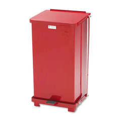 Rubbermaid Commercial 6.5 Gallon Steel Defenders Heavy-Duty Steel Step Can - Red
