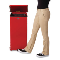 Rubbermaid Commercial 13 gal. Defenders Heavy-Duty Steel Step Can - Red