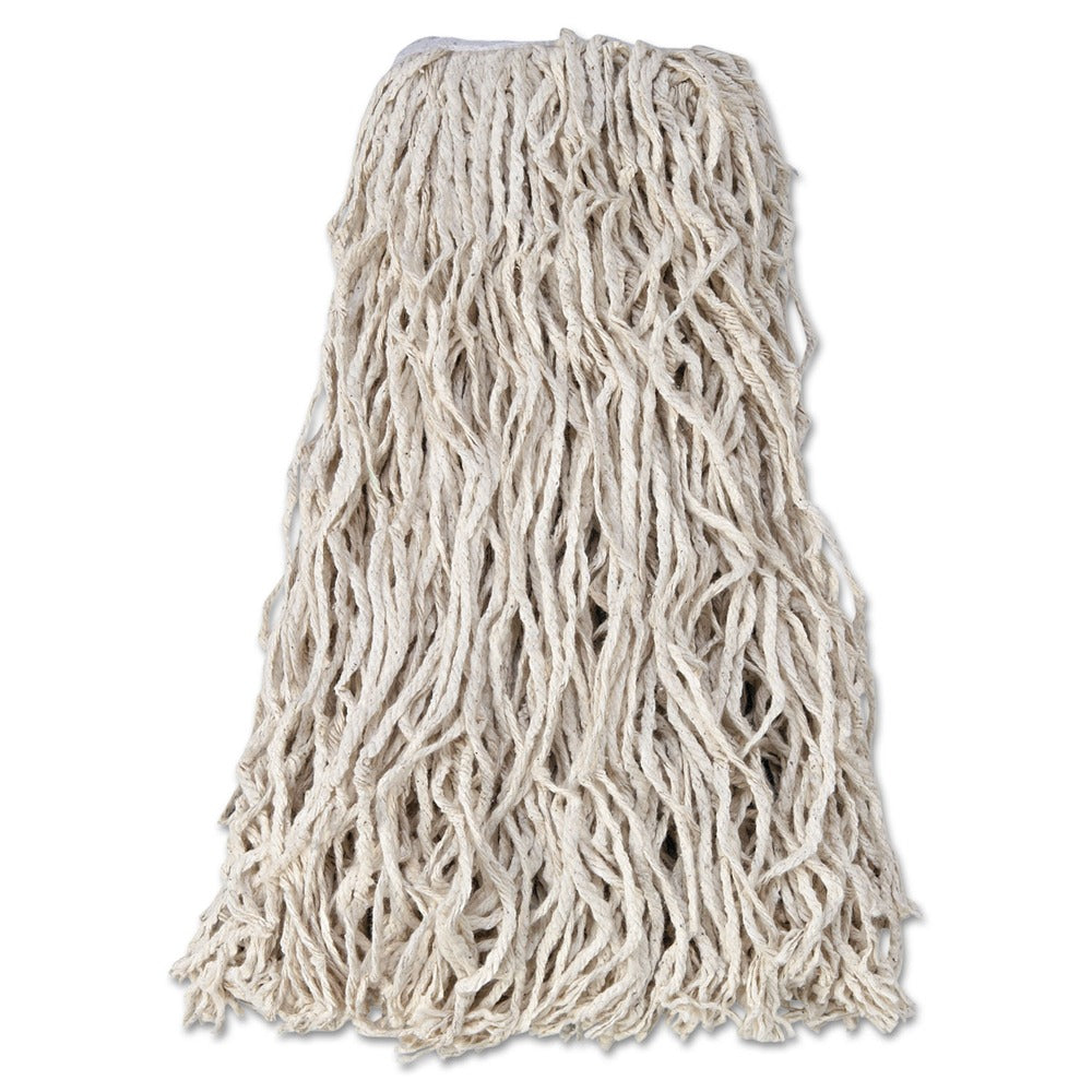 Rubbermaid Commercial 24 oz. 1 in. Band Economy Cut-End Cotton Wet Mop Head - White (12/Carton)
