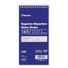Blueline 4 in. x 8 in. Medium/College Rule Reporters Note Pad - Blue Cover/80 White Sheets
