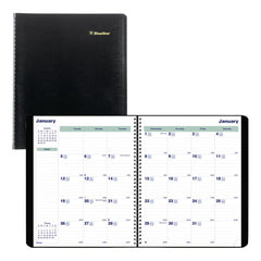 Blueline 16-Month: Sept 2025 to Dec 2026 11 in. x 9.06 in. Plan and Link Monthly Planner - Black Cover