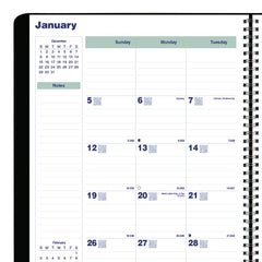 Blueline 16-Month: Sept 2025 to Dec 2026 11 in. x 9.06 in. Plan and Link Monthly Planner - Black Cover