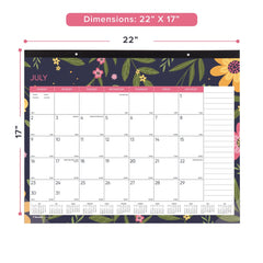 Blueline 22 in. x 17 in. 18-Month (Jul 2025-Dec 2026) Academic Desk Pad Calendar - White/Multicolor Sheets/Black Headband