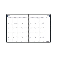 Blueline 11 in. x 8.5 in. 14-Month (Jul 2025-Aug 2026) Academic Monthly Planner - Black Cover