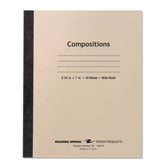Roaring Spring 8.5 x 7 Sheets (20) Stitched Wide/Legal Rule Composition Book - Manila Cover