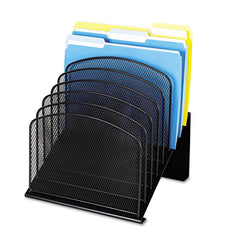 Safco Onyx 11.75 in. x 10.75 in. x 14 in. Mesh Desk Organizer with Eight Tiered Sections - Letter to Legal, Black