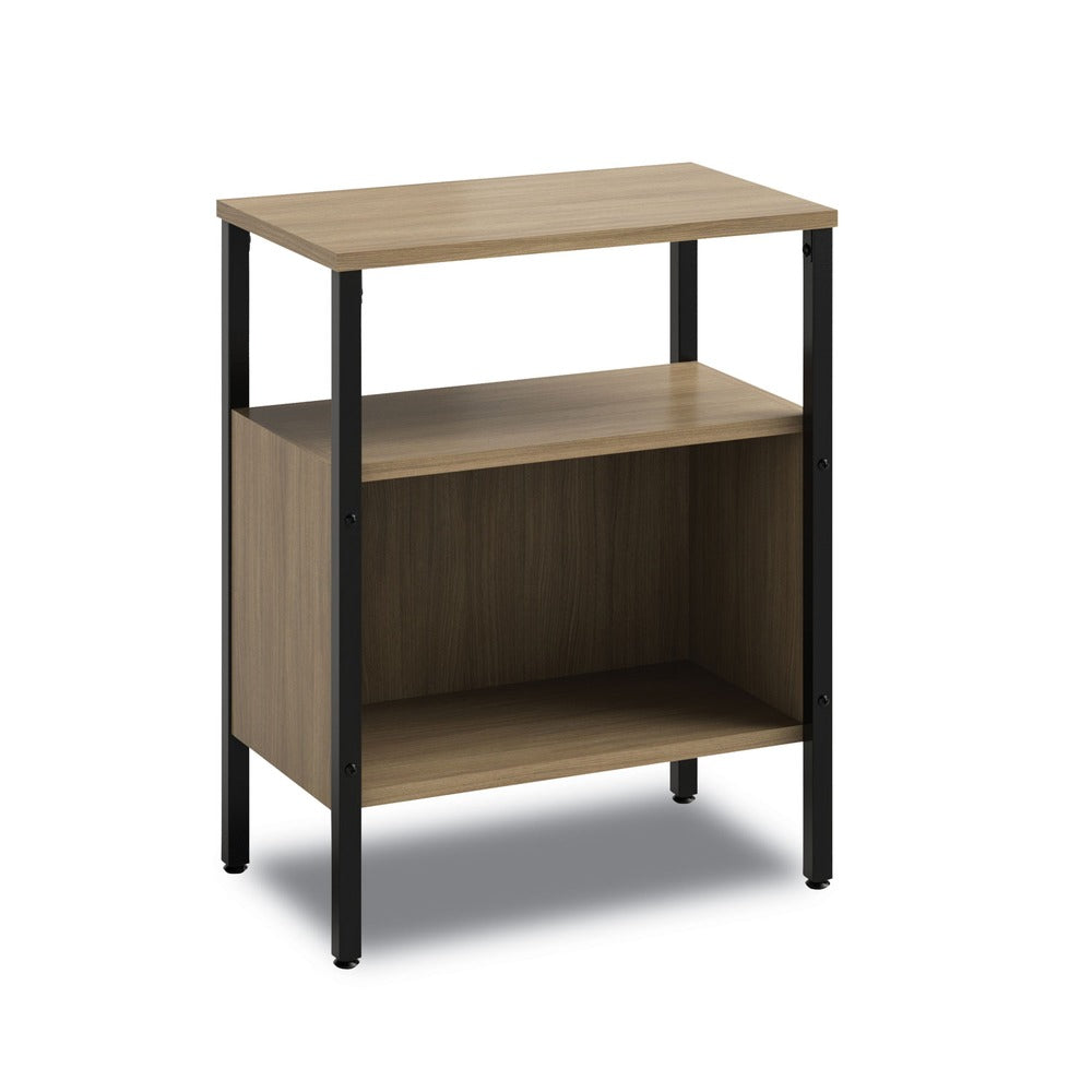 Safco Simple 23.5 in. W x 14 in. D x 29.6 in. H Two-Shelf Storage - Walnut