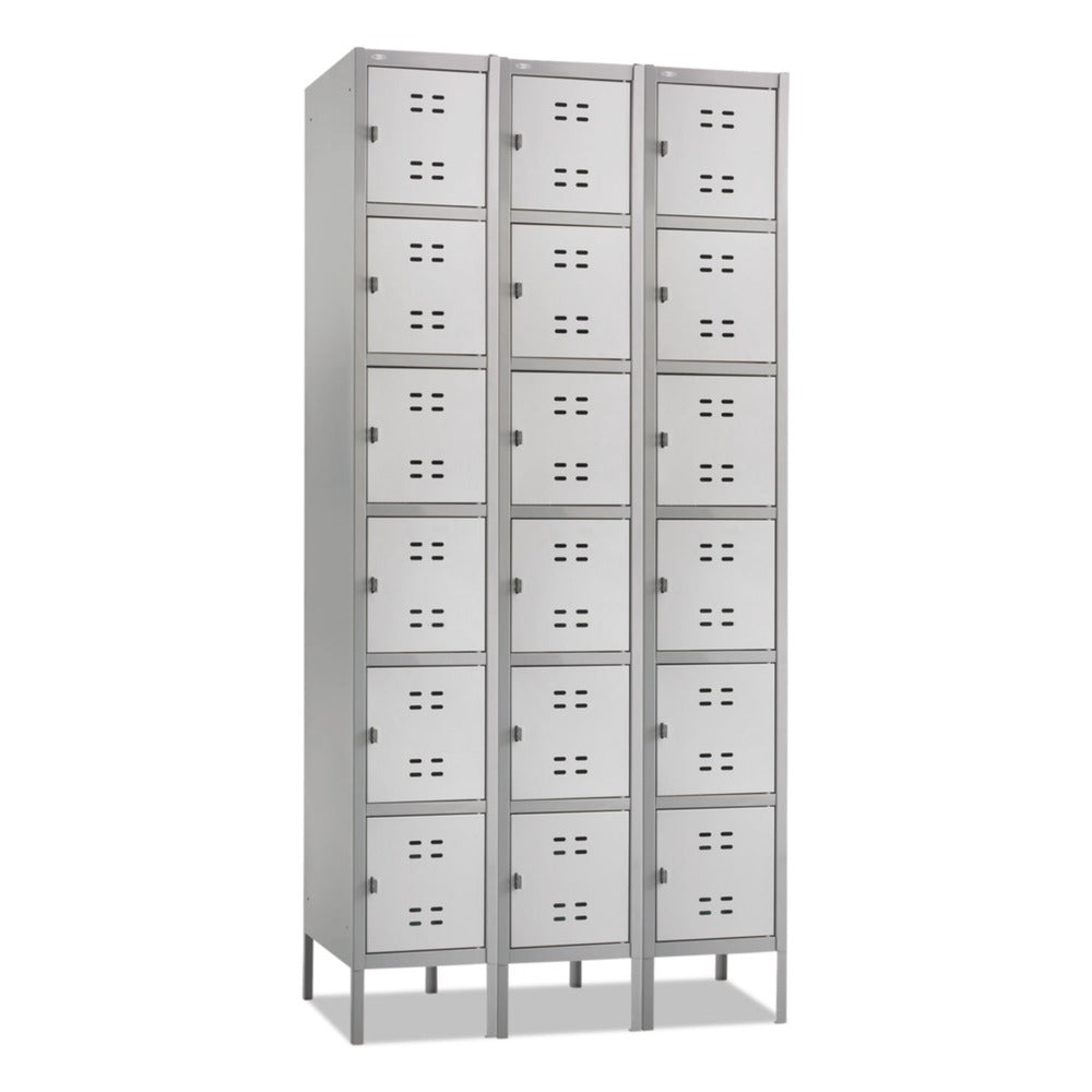 Safco 36 in. x 18 in. x 78 in. Three-Column Box Locker - Two-Tone Gray