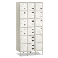 Safco 36 in. x 18 in. x 78 in. Three-Column Box Locker - Two-Tone Gray
