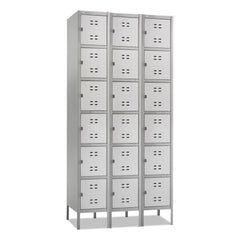 Safco 36 in. x 18 in. x 78 in. Three-Column Box Locker - Two-Tone Gray