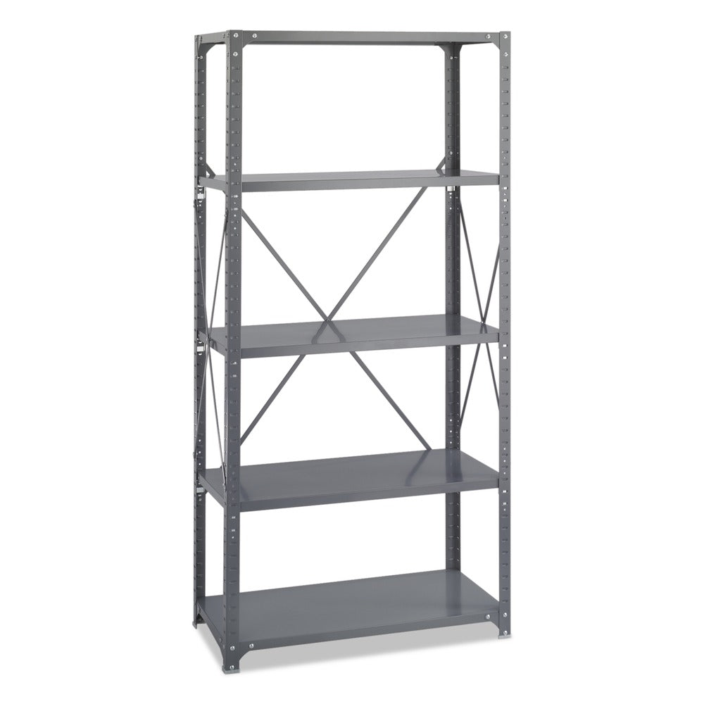 Safco 5-Shelf 36 in. x 18 in. x 75 in. Commercial Steel Shelving Unit - Dark Gray