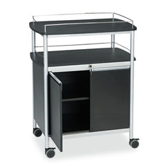 Safco 8964BL 33.5 in. x 21.75 in. x 43 in. 4 Shelves Plastic Mobile Beverage Cart - Black