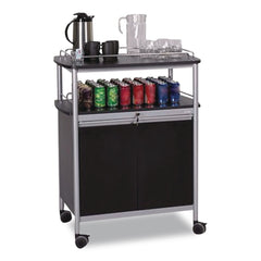 Safco 8964BL 33.5 in. x 21.75 in. x 43 in. 4 Shelves Plastic Mobile Beverage Cart - Black