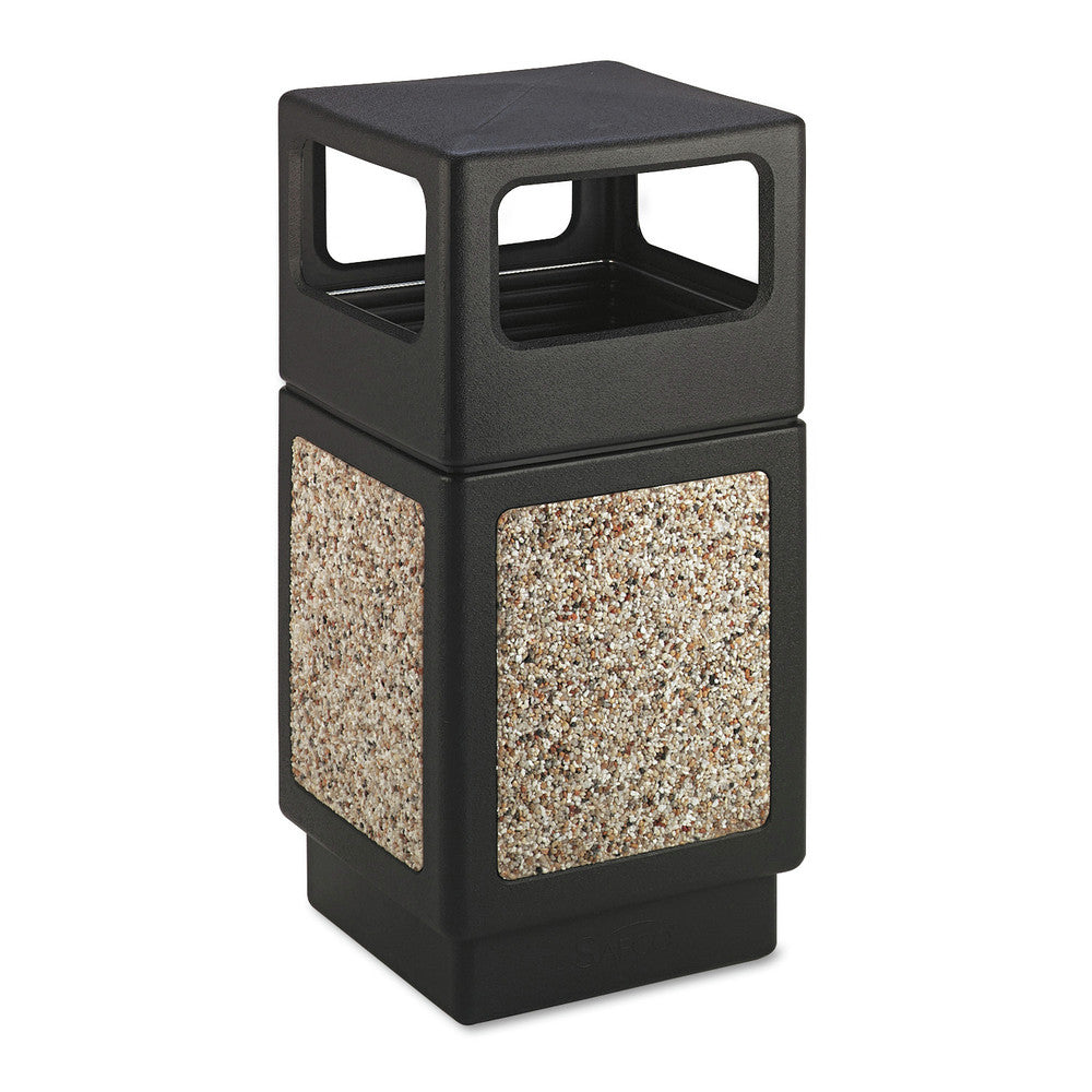 Safco Canmeleon 38-Gallon Side-Open Aggregate Panel Receptacles - Black
