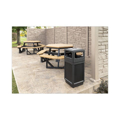 Safco 9474BL Canmeleon 15-Gallon Polyethylene Recessed Panel Receptacles - Black