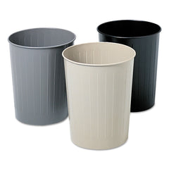 Safco 6 Gallon Round Steel Wastebaskets - Black