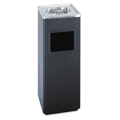 Safco 3 gal. Stainless Steel Square Ash 'N' Trash Sandless Urn - Black